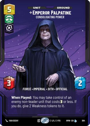 Emperor Palpatine - Consolidating Power (Prestige Foil) (884) - Homeworlds Foil