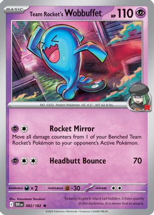 Team Rocket's Wobbuffet (082/182) Deck Exclusives - Rare