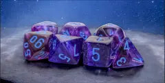 Chessex Mega-Hedral 7 Die Set Nebula Nocturnal/Blue Luminary