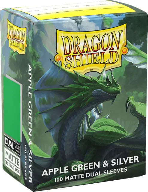 Dragon Shield: Standard 100ct Sleeves - Apple Green & Silver (Dual Matte)
