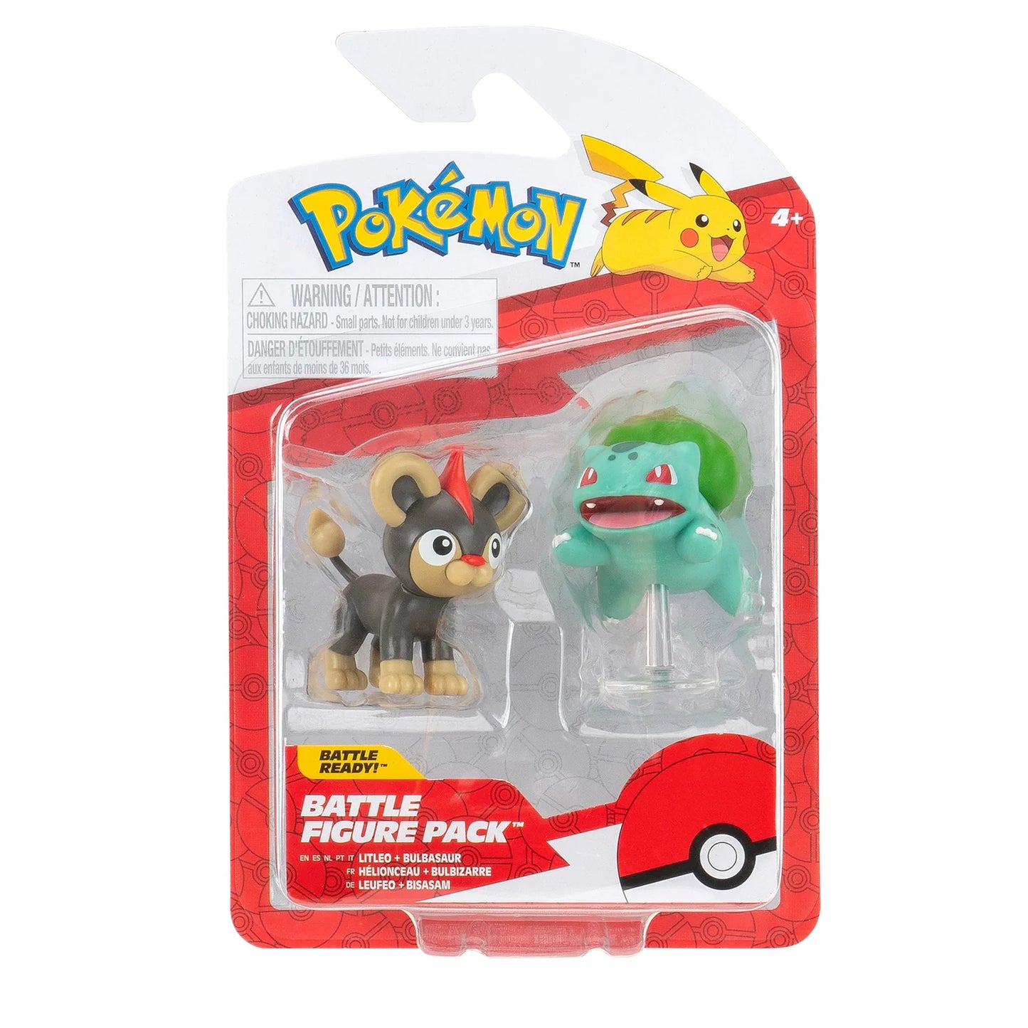 Jazwares Pokemon Battle Figure 2 Pack - Litleo & Bulbasaur