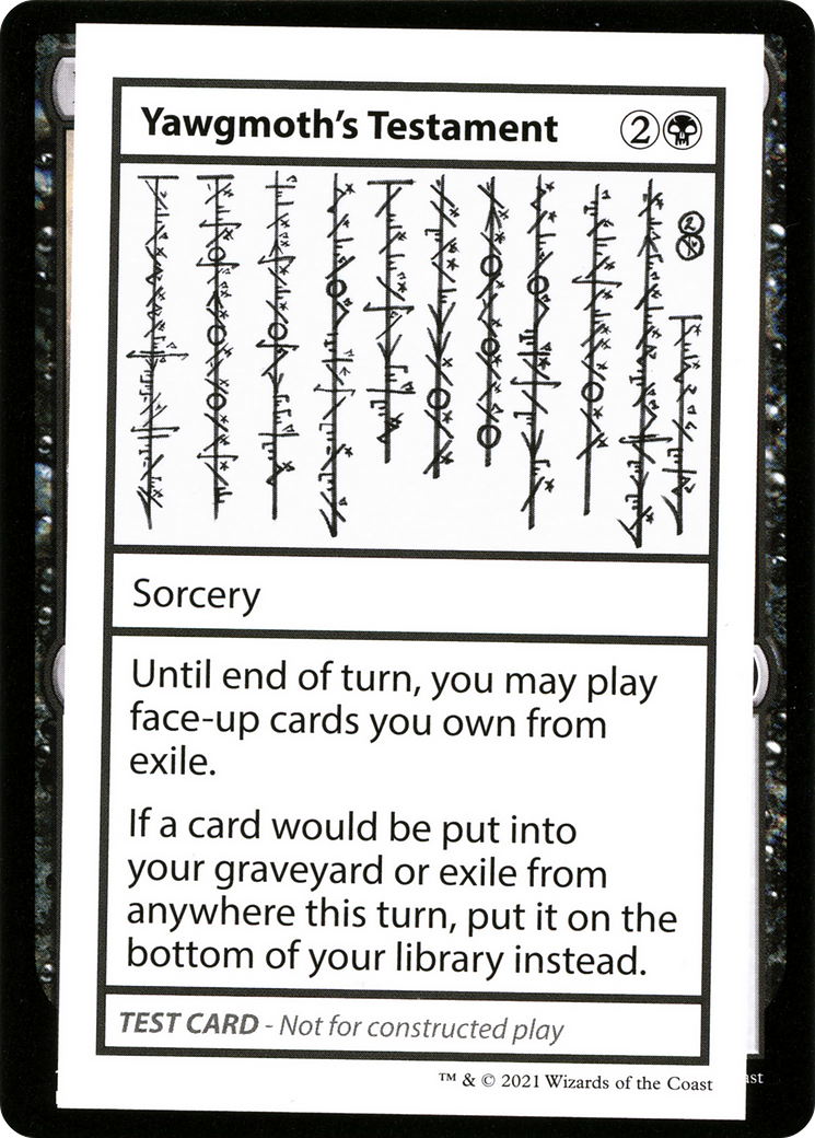 Yawgmoth's Testament (2021 Edition) [Mystery Booster Playtest Cards]