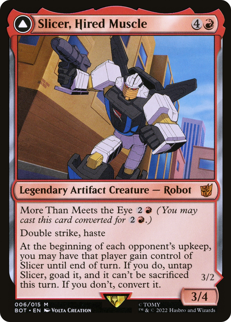 Slicer, Hired Muscle // Slicer, High-Speed Antagonist [Transformers]