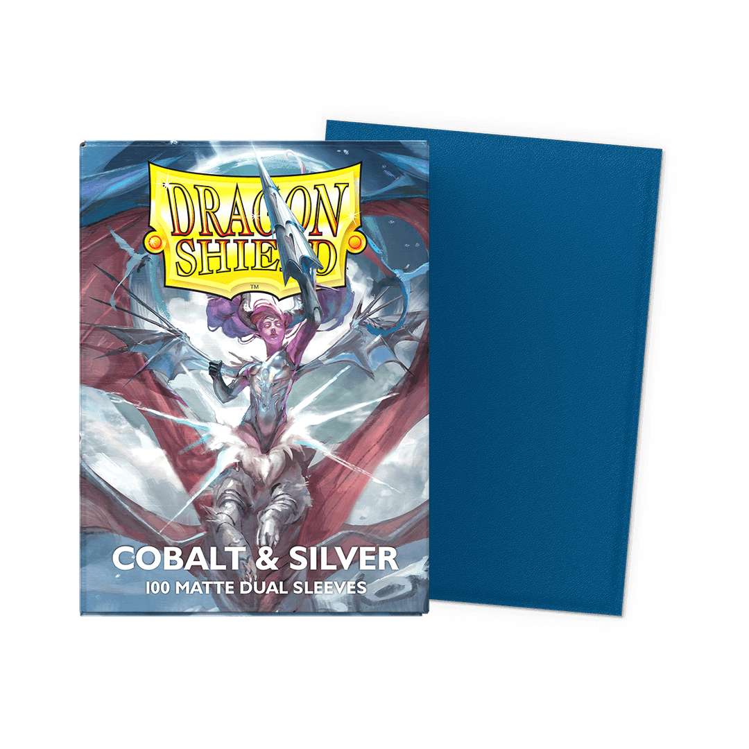 Dragon Shield: Standard 100ct Sleeves - Cobalt & Silver (Matte Dual)