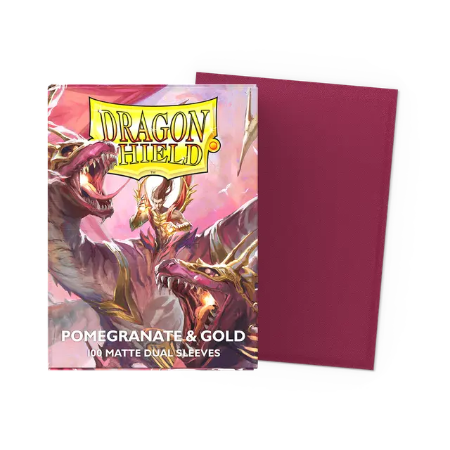 Dragon Shield: Standard 100ct Sleeves - Pomegranate & Gold (Matte Dual)