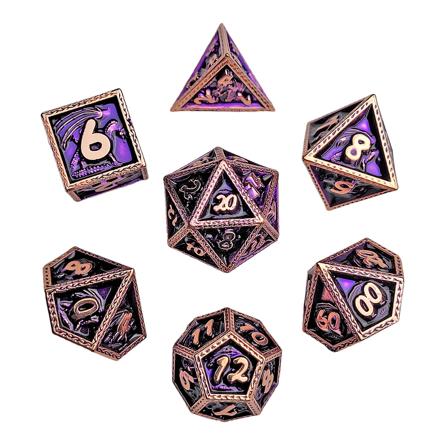 Forged Gaming Violet Wyrm Metal RPG Dice Set