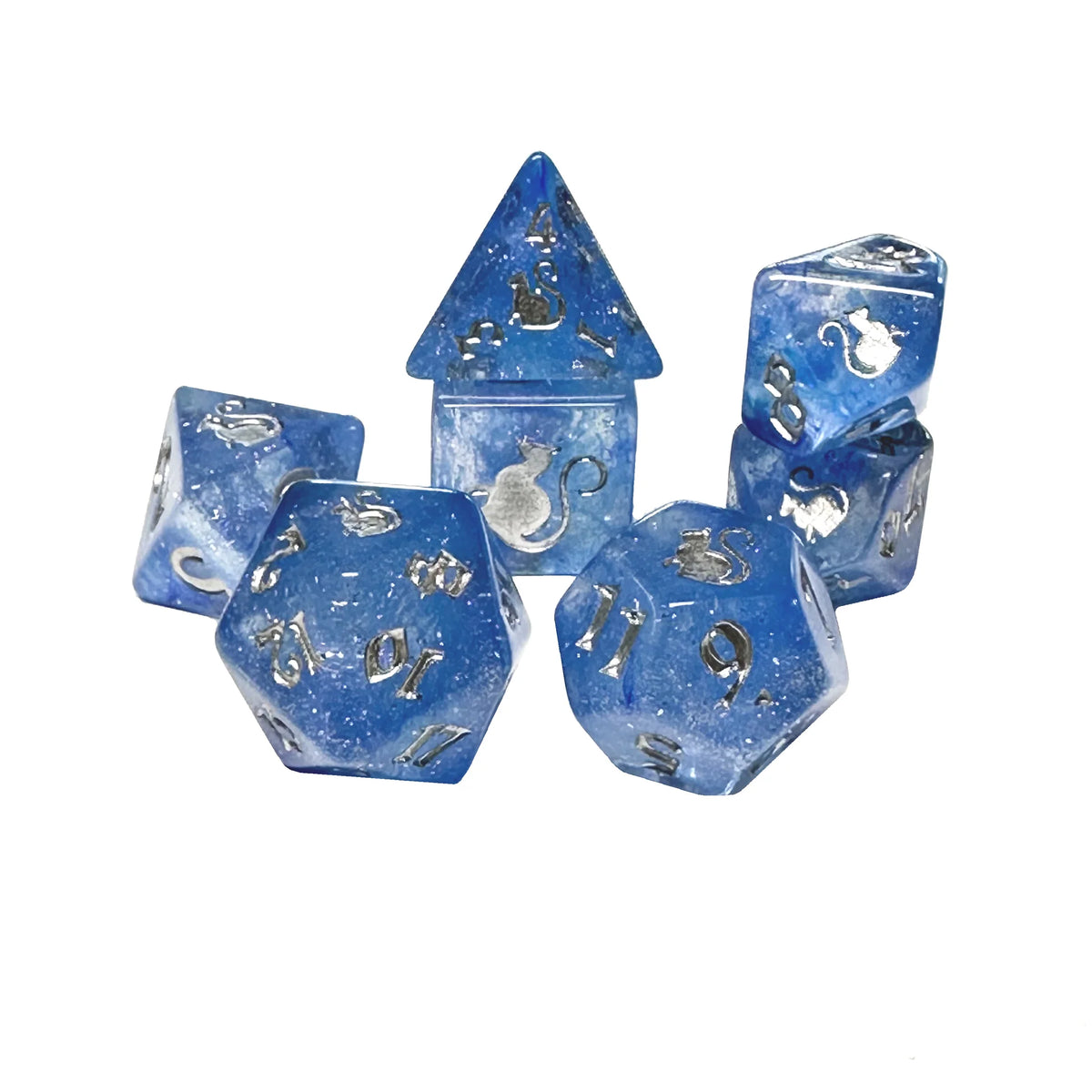 Black Oak Workshop 7-Dice Set: Kitty Clacks - Cosmo