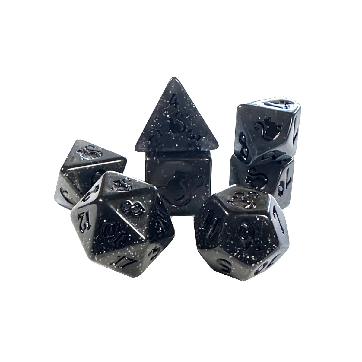 Black Oak Workshop 7-Dice Set: Kitty Clacks - Shadow