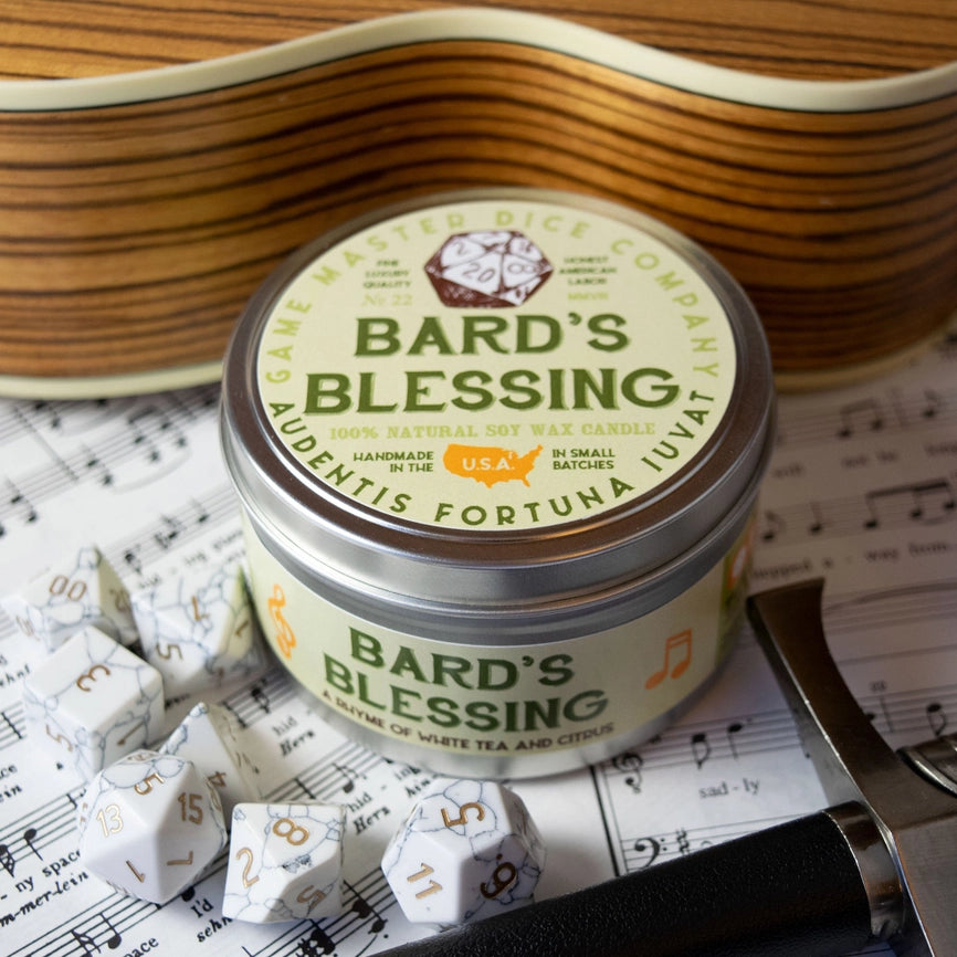 Game Master Dice Candle - Bard's Blessing (8 oz.)