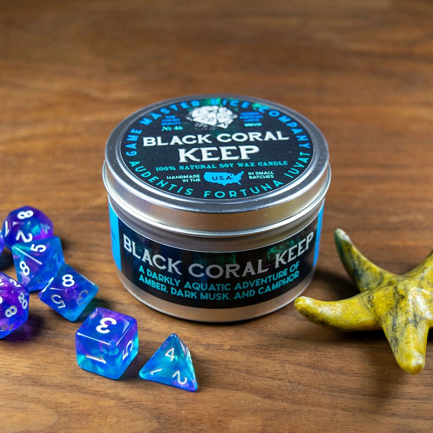 Game Master Dice Candle - Black Coral Keep (8 oz.)