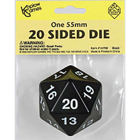 Koplow Games 20 Sided Die (55mm) Countdown D20 - Black