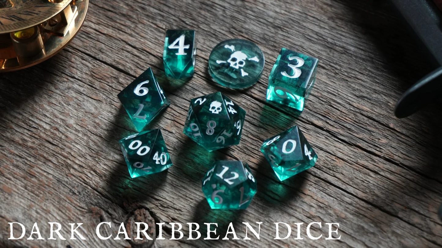 Pirate Borg: Resin Dice - Dark Caribbean