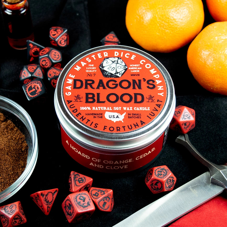 Game Master Dice Candle - Dragon's Blood (8 oz.)