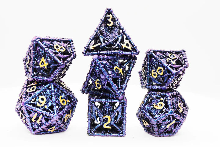 Grim Scythe: Purple - Metal RPG Dice Set