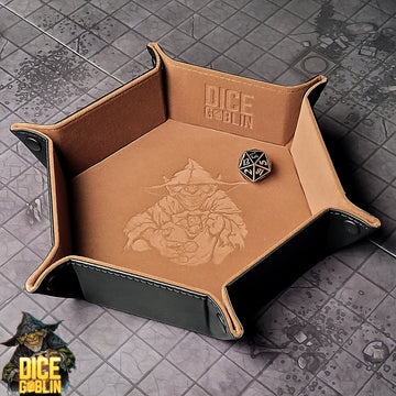 Dice Goblin Hexagon Snap Folding Dice Tray - Brown