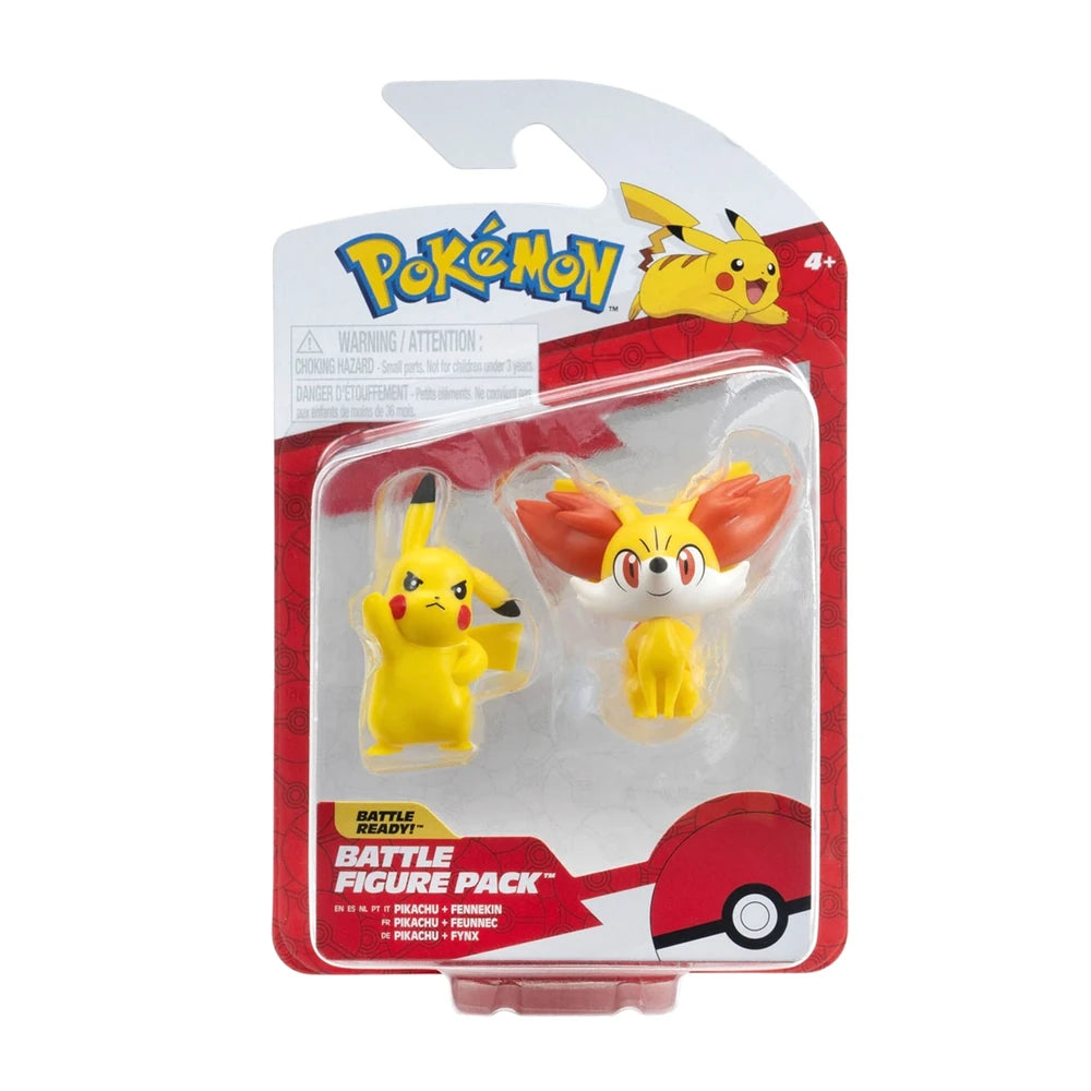 Jazwares Pokemon Battle Figure First Partner Pack - Fennekin & Pikachu