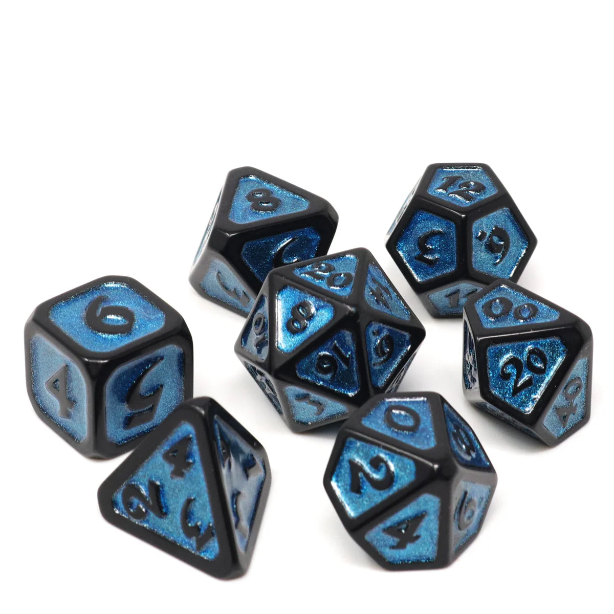 Die Hard Dice 7 Diaglyph Die Dice Set: Frost Bite