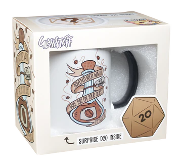 GlassStaff Potion Coffee Mug with Surprise D20