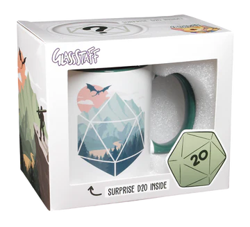 GlassStaff D20 Scene Coffee Mug with Surprise D20
