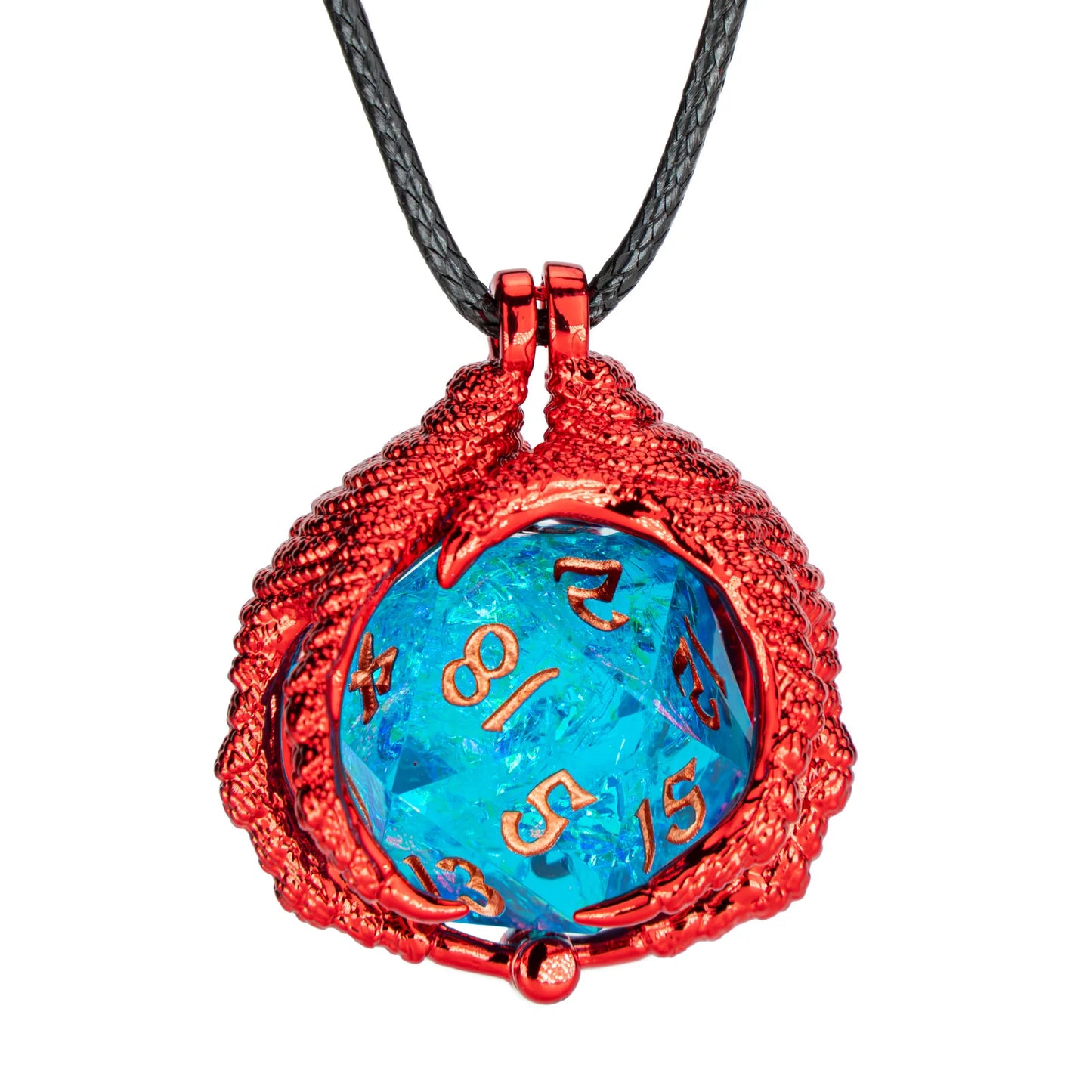 Hymgho Dragon Claw Necklace with D20 - Red