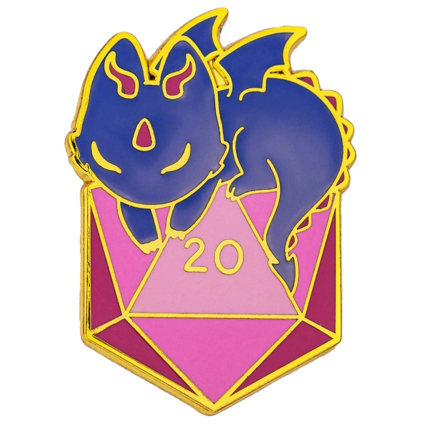 Hymgho Ancient Quest's Reward Fine Art Pin - Dragon with D20
