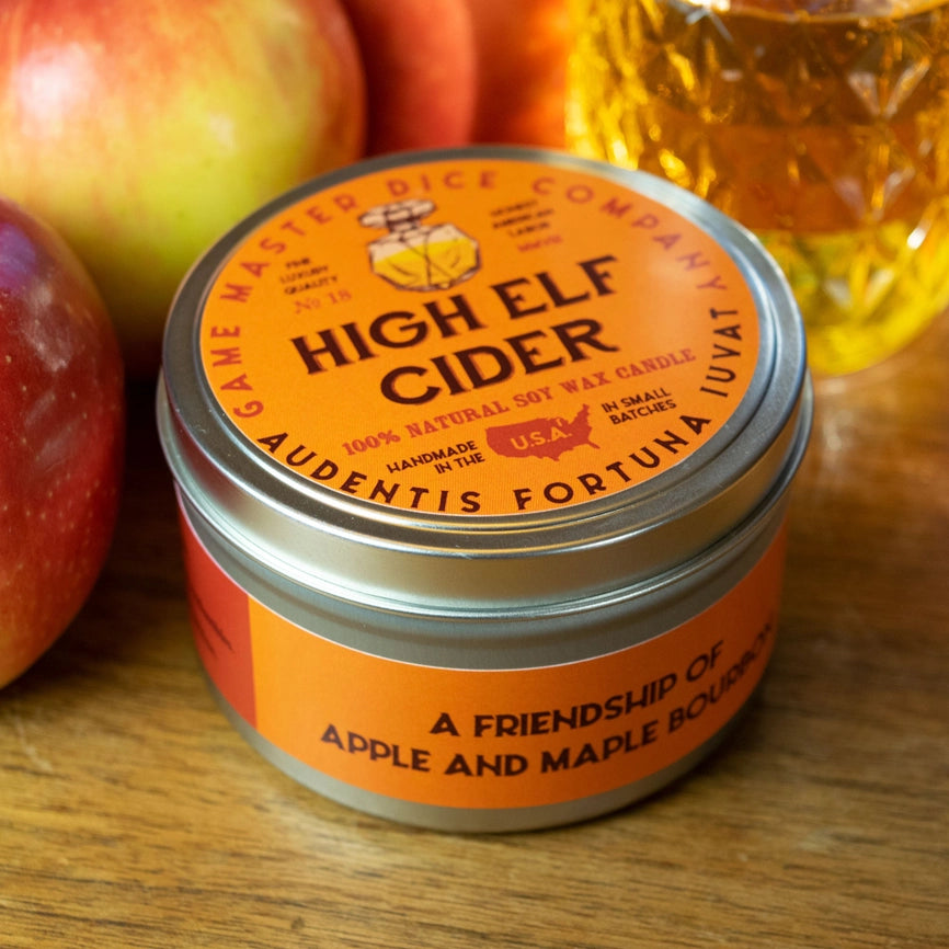 Game Master Dice Candle - High Elf Cider (8 oz.)