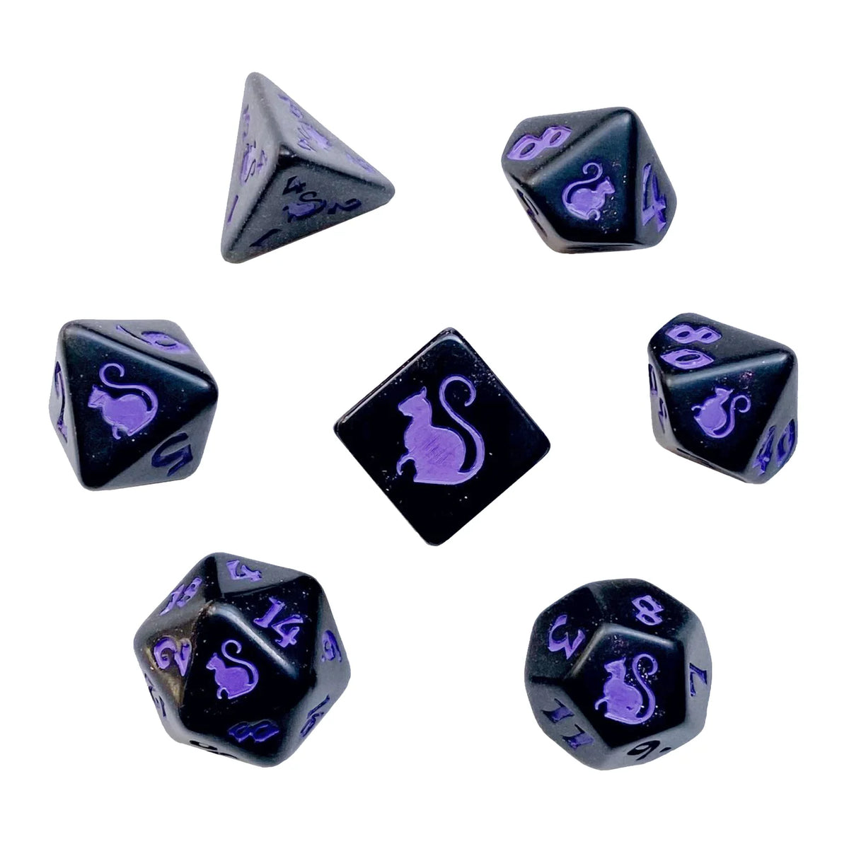 Black Oak Workshop 7-Dice Set: Kitty Clacks - Magic