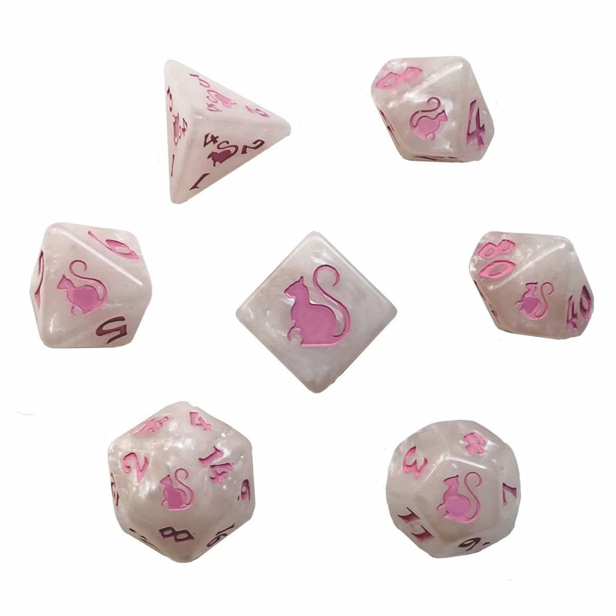 Black Oak Workshop 7-Dice Set: Kitty Clacks - Marie
