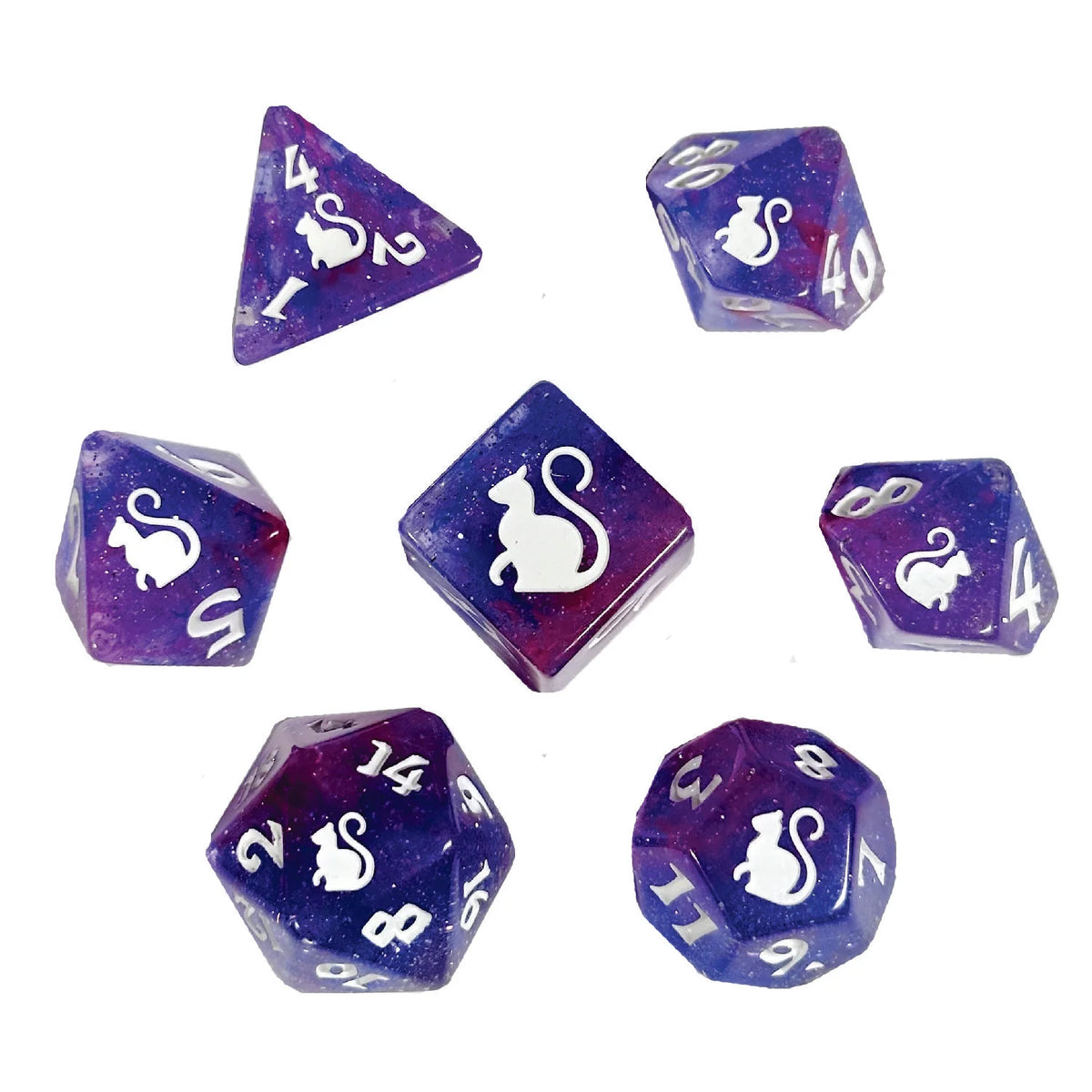 Black Oak Workshop 7-Dice Set: Kitty Clacks - Quantum