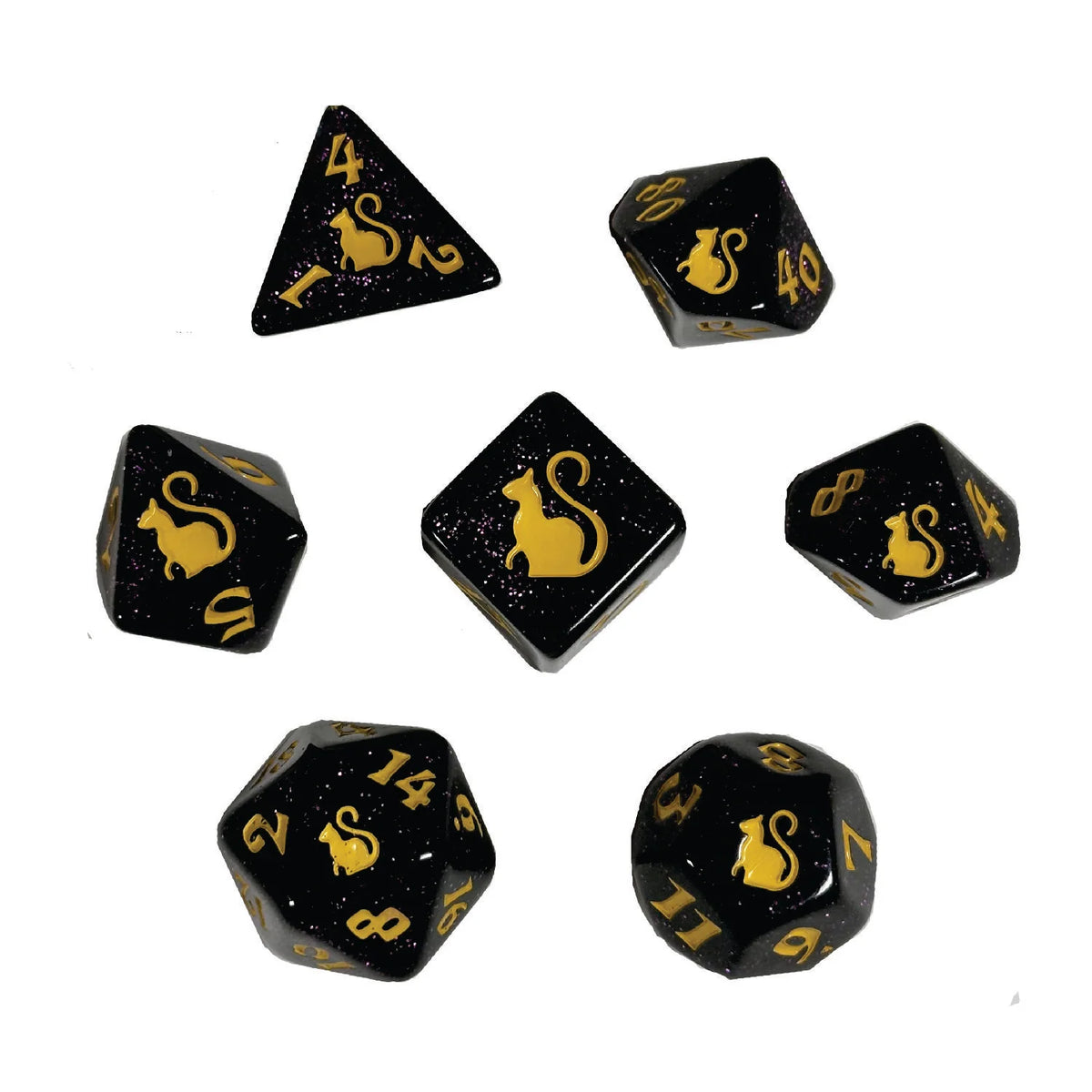 Black Oak Workshop 7-Dice Set: Kitty Clacks - Salem