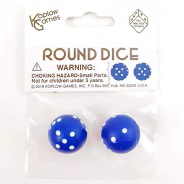 Koplow Games Round Dice D6 (1 Pair) - Blue