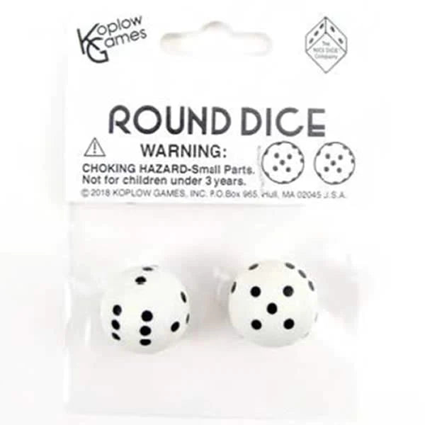 Koplow Games Round Dice D6 (1 Pair) - White