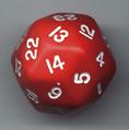 Opaque Triantakohedron D30 Red/White