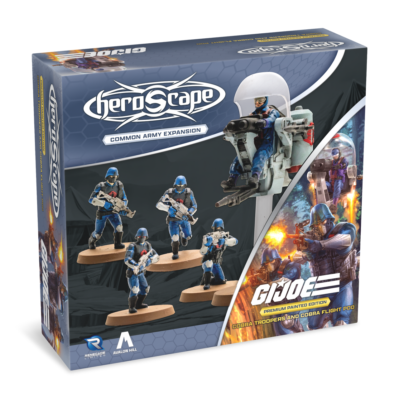 G.I. JOE Heroscape: COBRA Troopers & COBRA Flight Pod Common Army Expansion (Painted)