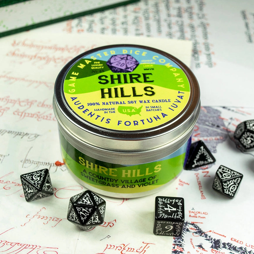 Game Master Dice Candle - Shire Hills (8 oz.)