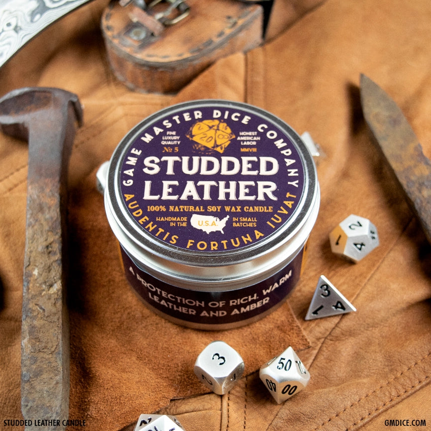 Game Master Dice Candle - Studded Leather (8 oz.)