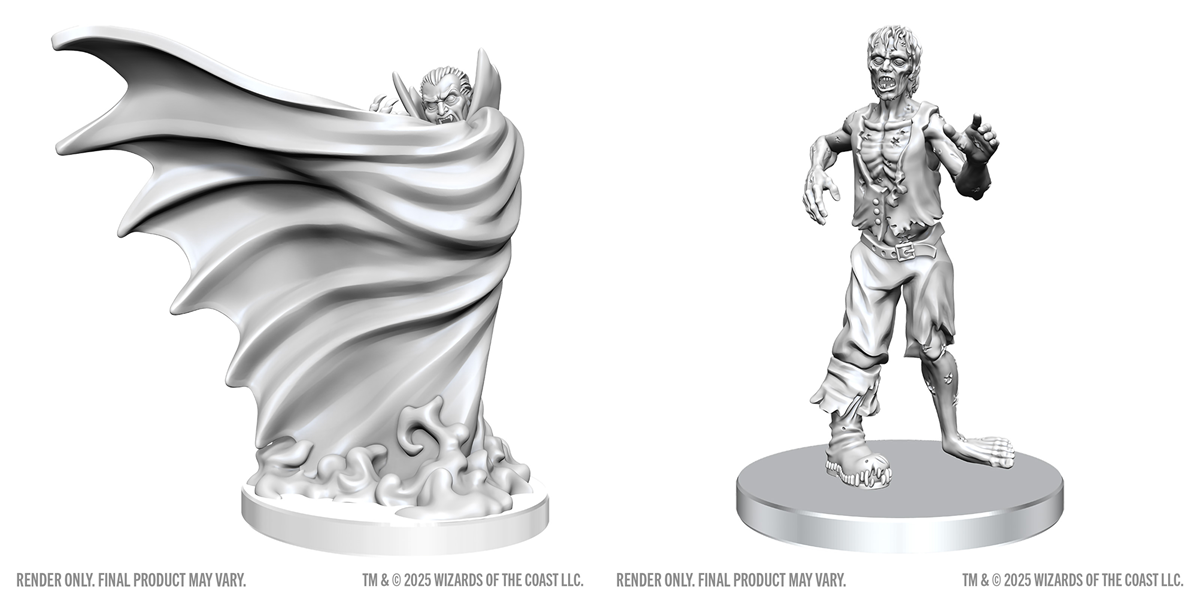 Nolzur`s Marvelous Unpainted Miniatures - W28 Classic Vampire & Classic Zombie