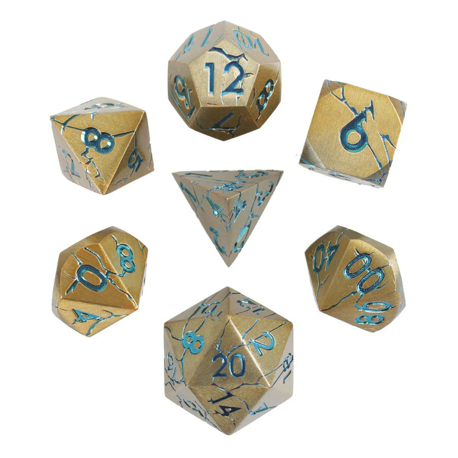 Forged Gaming Warworn Gold 7-Piece Metal Dice Set