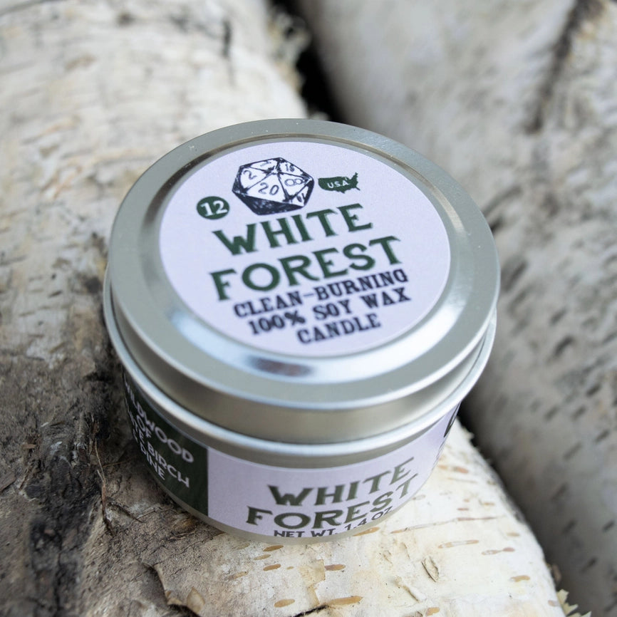 Game Master Dice Candle - White Forest (1.4 oz.)