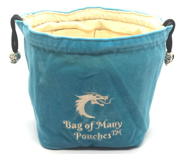 Old School Bag of Many Pouches RPG DnD Dice Bag: Teal