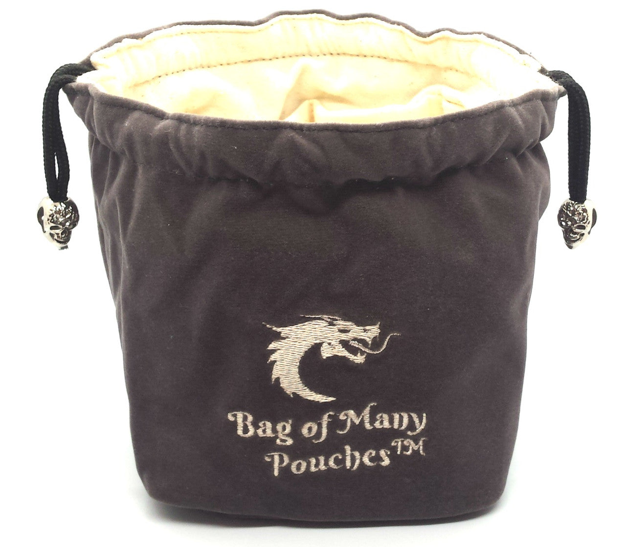 Old School Bag of Many Pouches RPG DnD Dice Bag: Gray