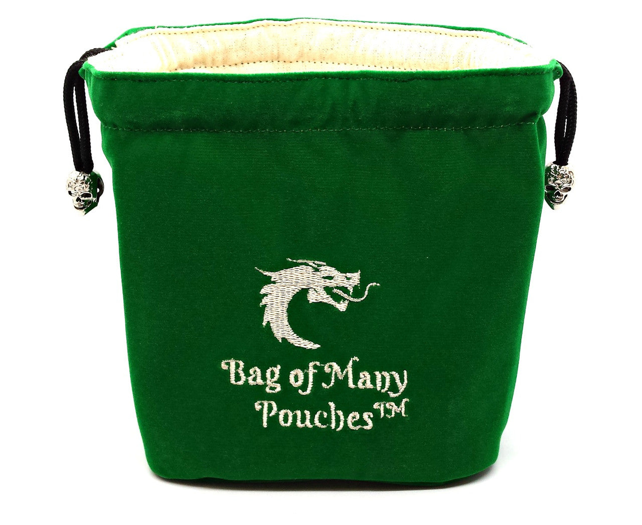 Old School Bag of Many Pouches RPG DnD Dice Bag: Green