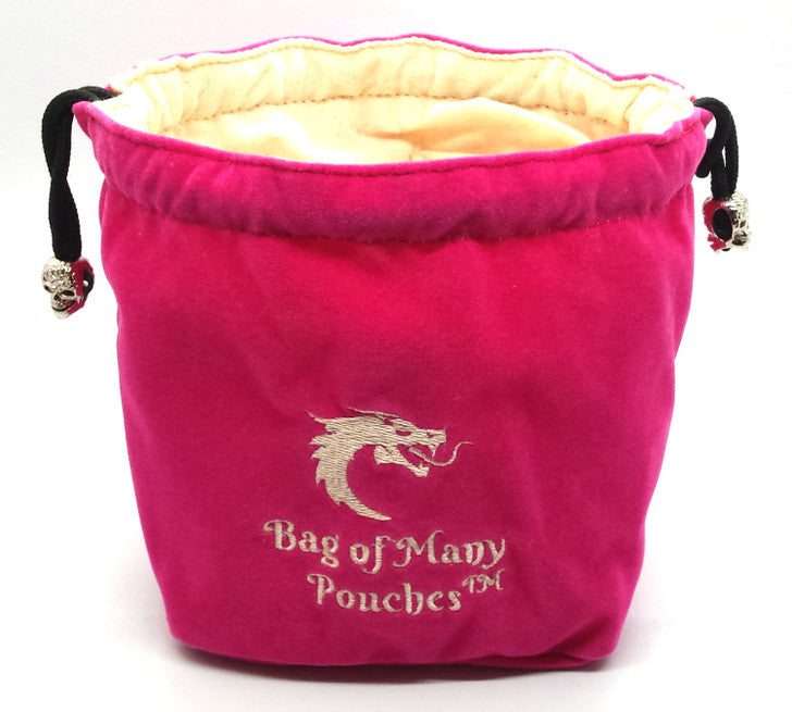 Old School Bag of Many Pouches RPG DnD Dice Bag: Pink