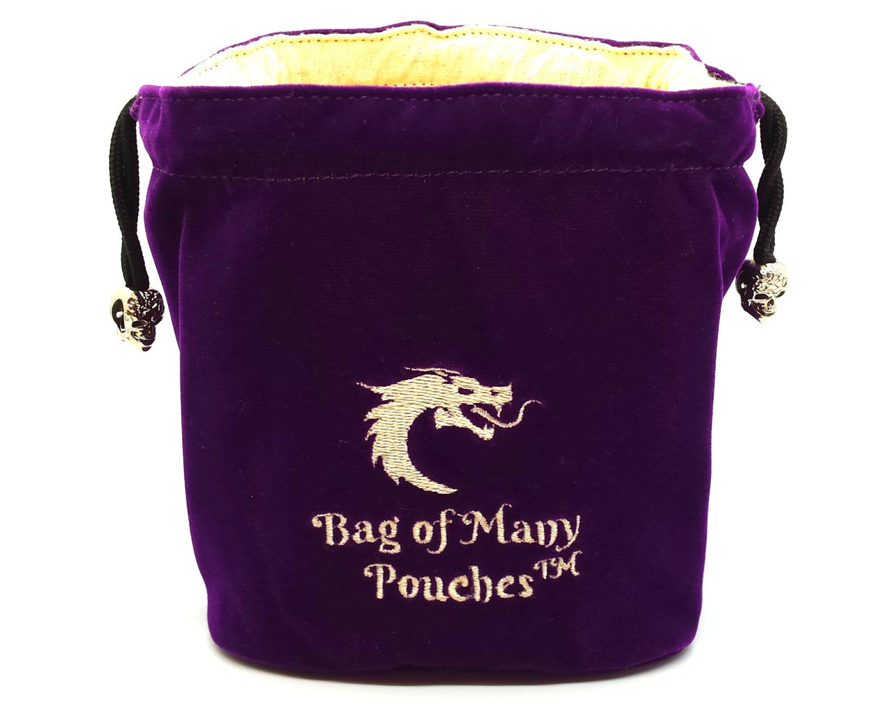 Old School Bag of Many Pouches RPG DnD Dice Bag: Purple