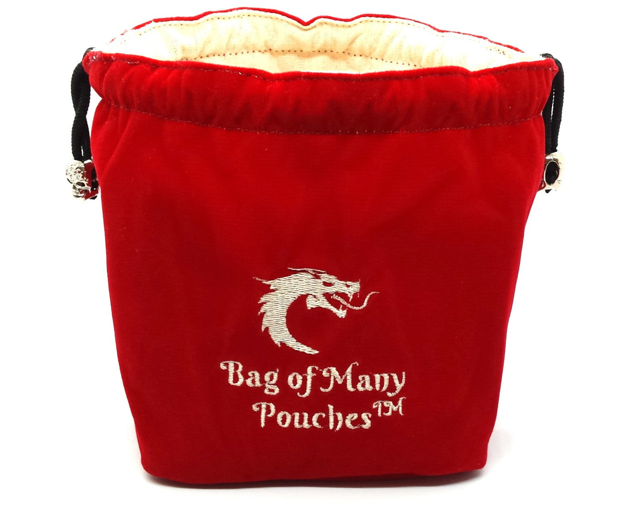 Old School Bag of Many Pouches RPG DnD Dice Bag: Red