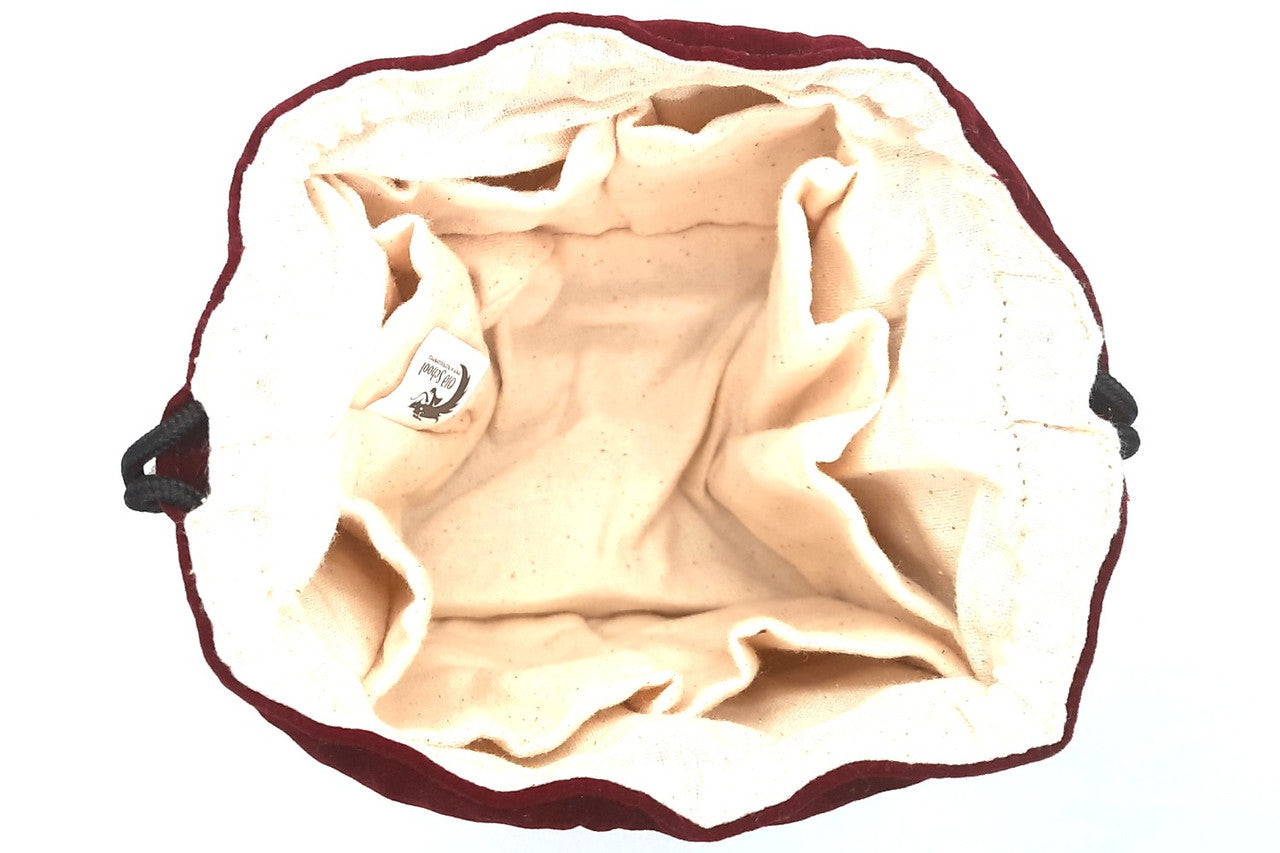 Old School Bag of Many Pouches RPG DnD Dice Bag: Wine