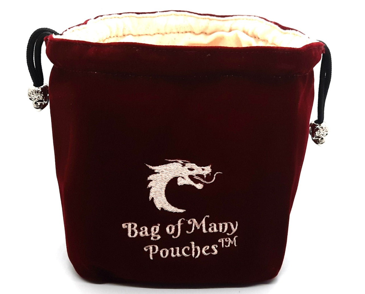 Old School Bag of Many Pouches RPG DnD Dice Bag: Wine