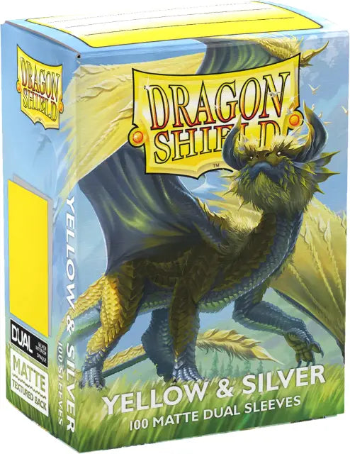 Dragon Shield: Standard 100ct Sleeves - Yellow & Silver (Dual Matte)