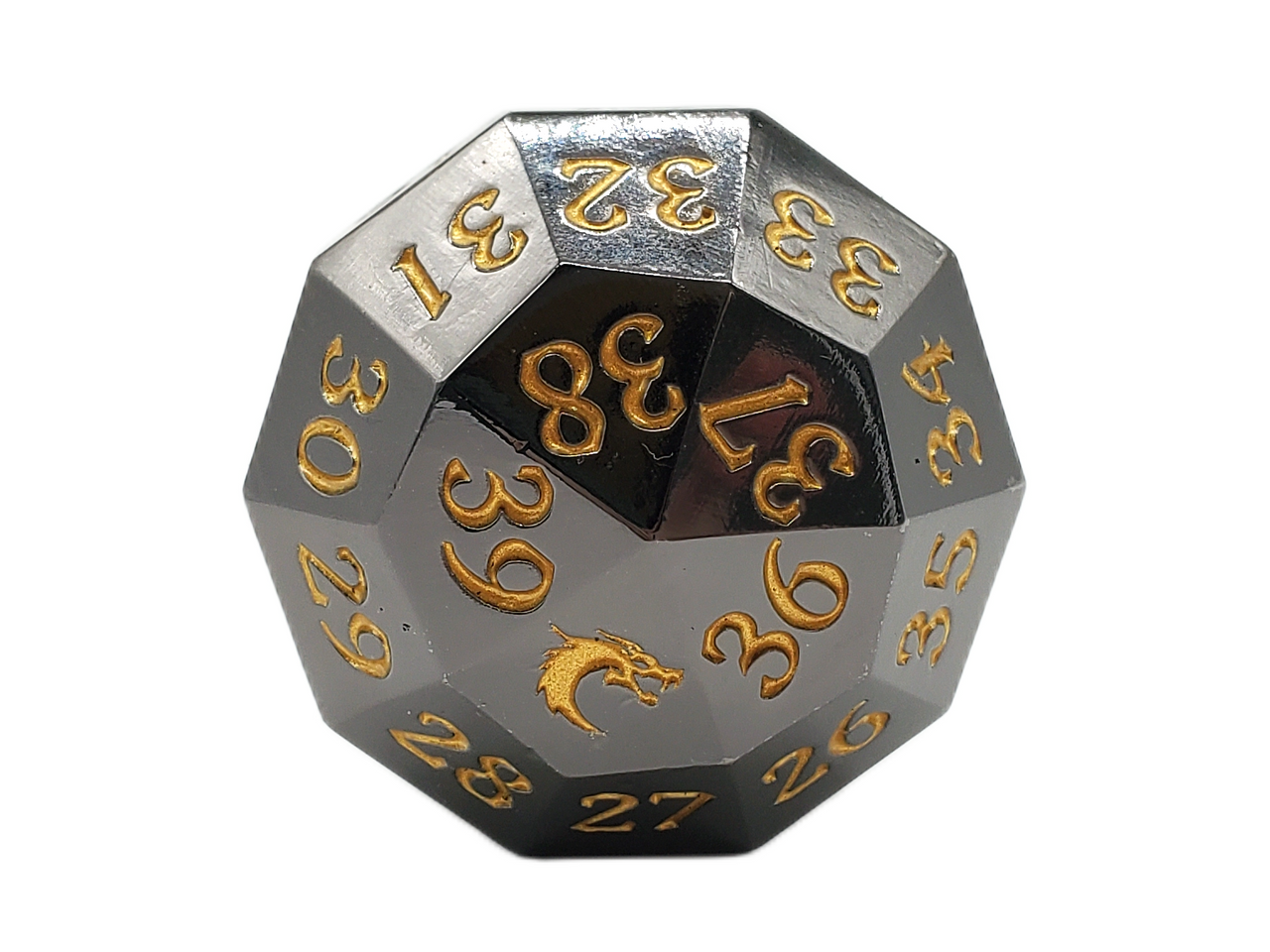 Old School Dice: Metal D40 Spindown - Electric Black