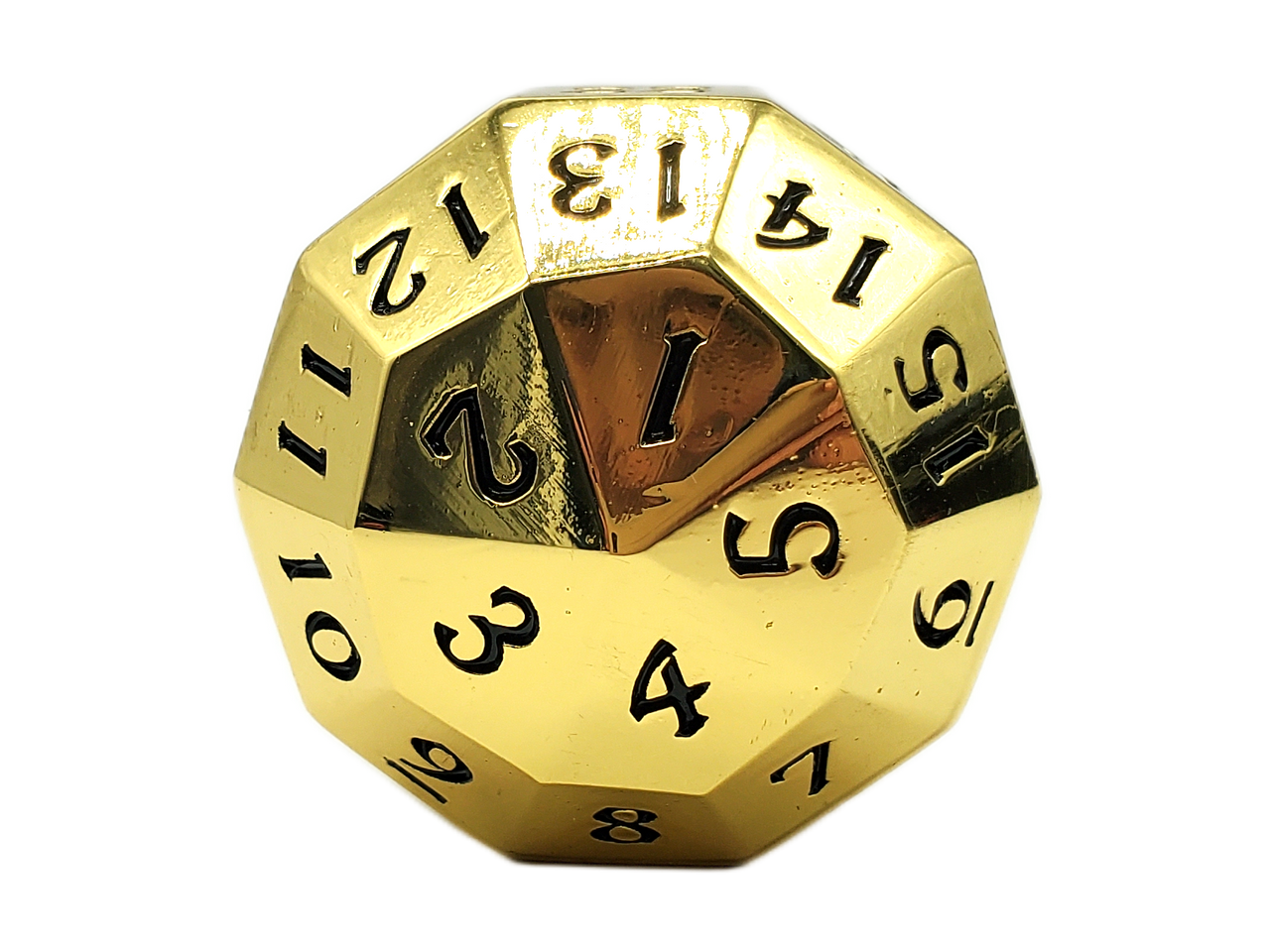 Old School Dice: Metal D40 Spindown - Gold w/Black